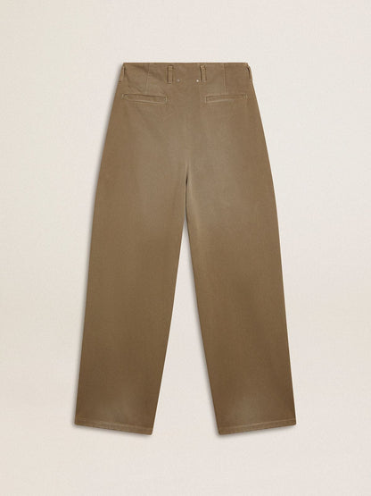 Women's khaki cotton pants - Golden Goose Women