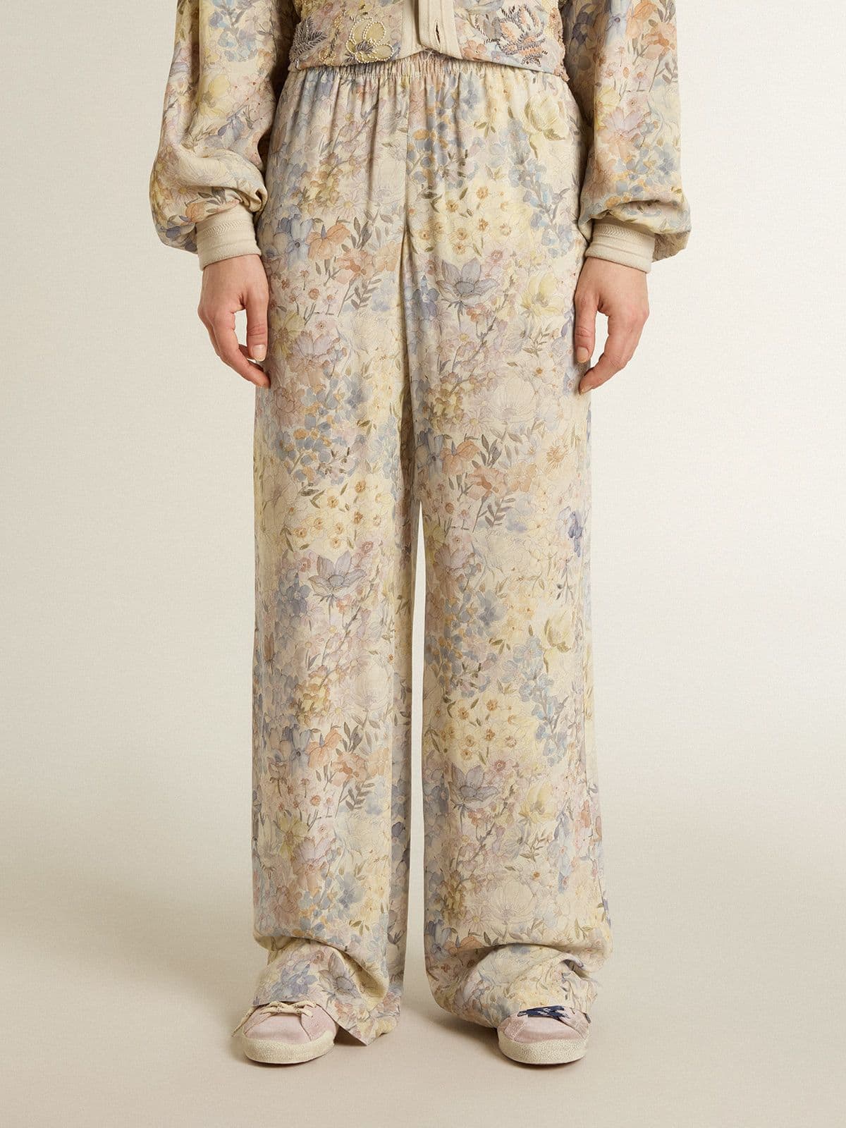 Women's multicolor joggers with floral print - Golden Goose Women