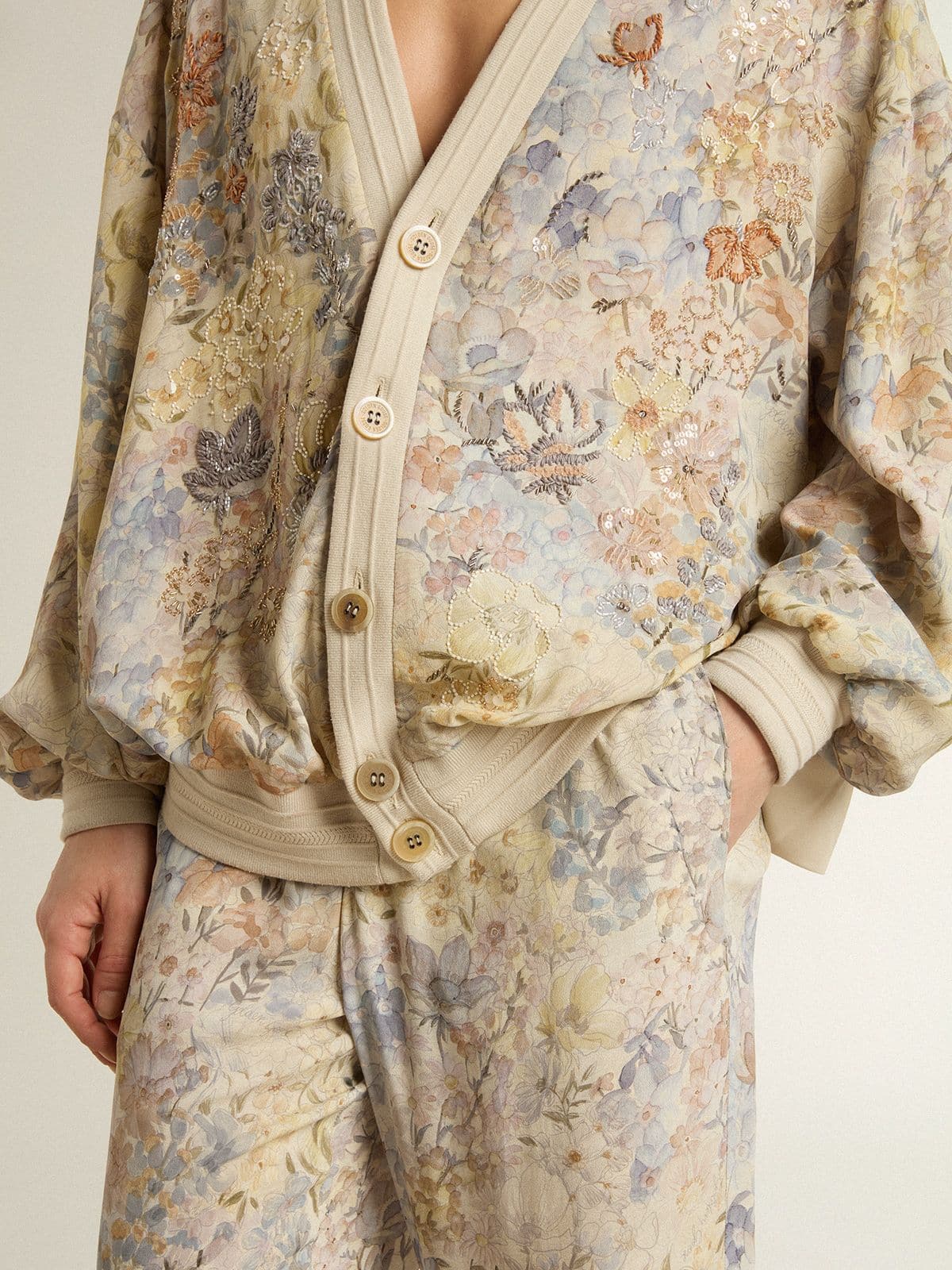 Women's multicolor joggers with floral print - Golden Goose Women