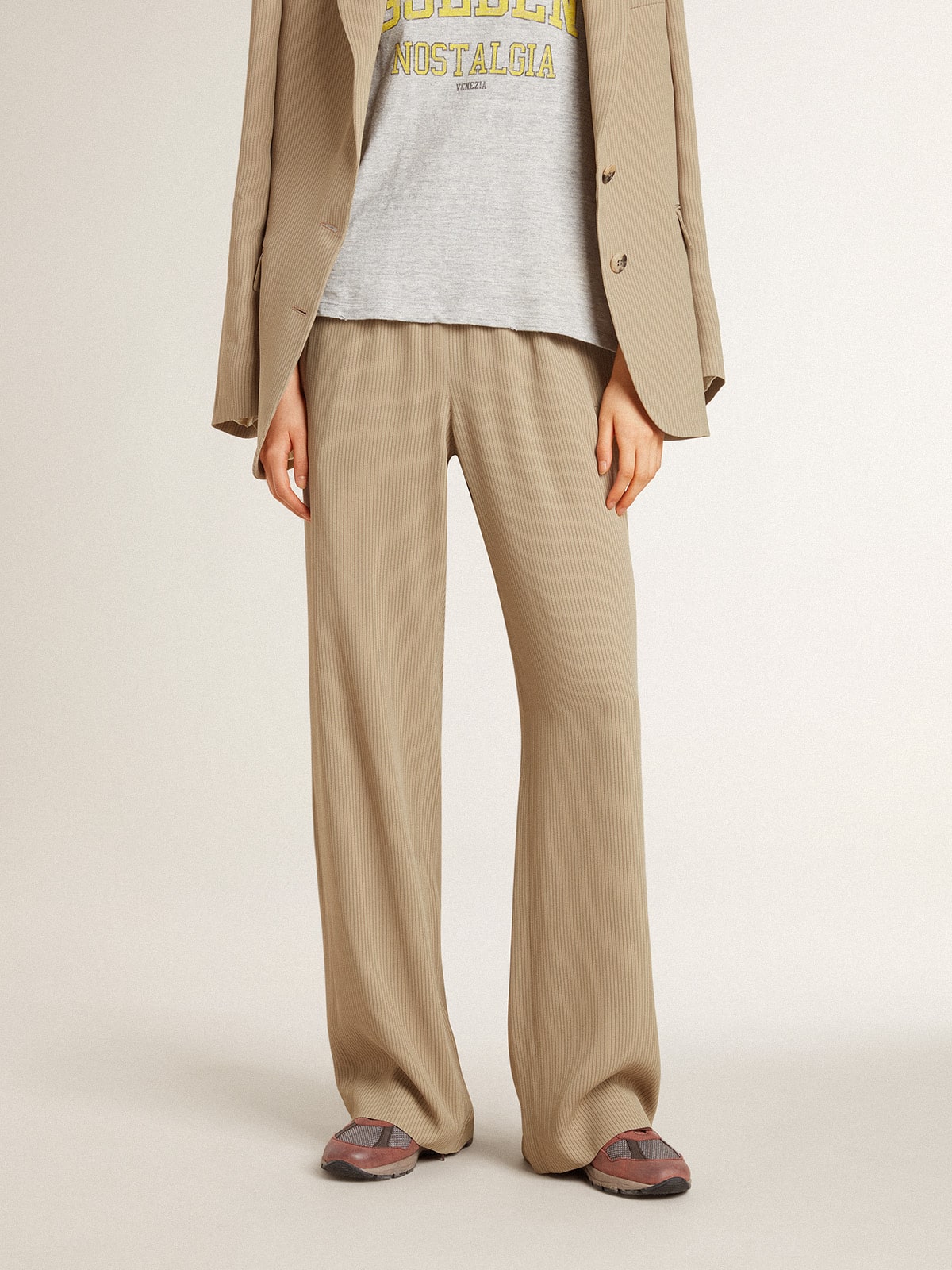 Women's travertine-colored joggers - Golden Goose Women