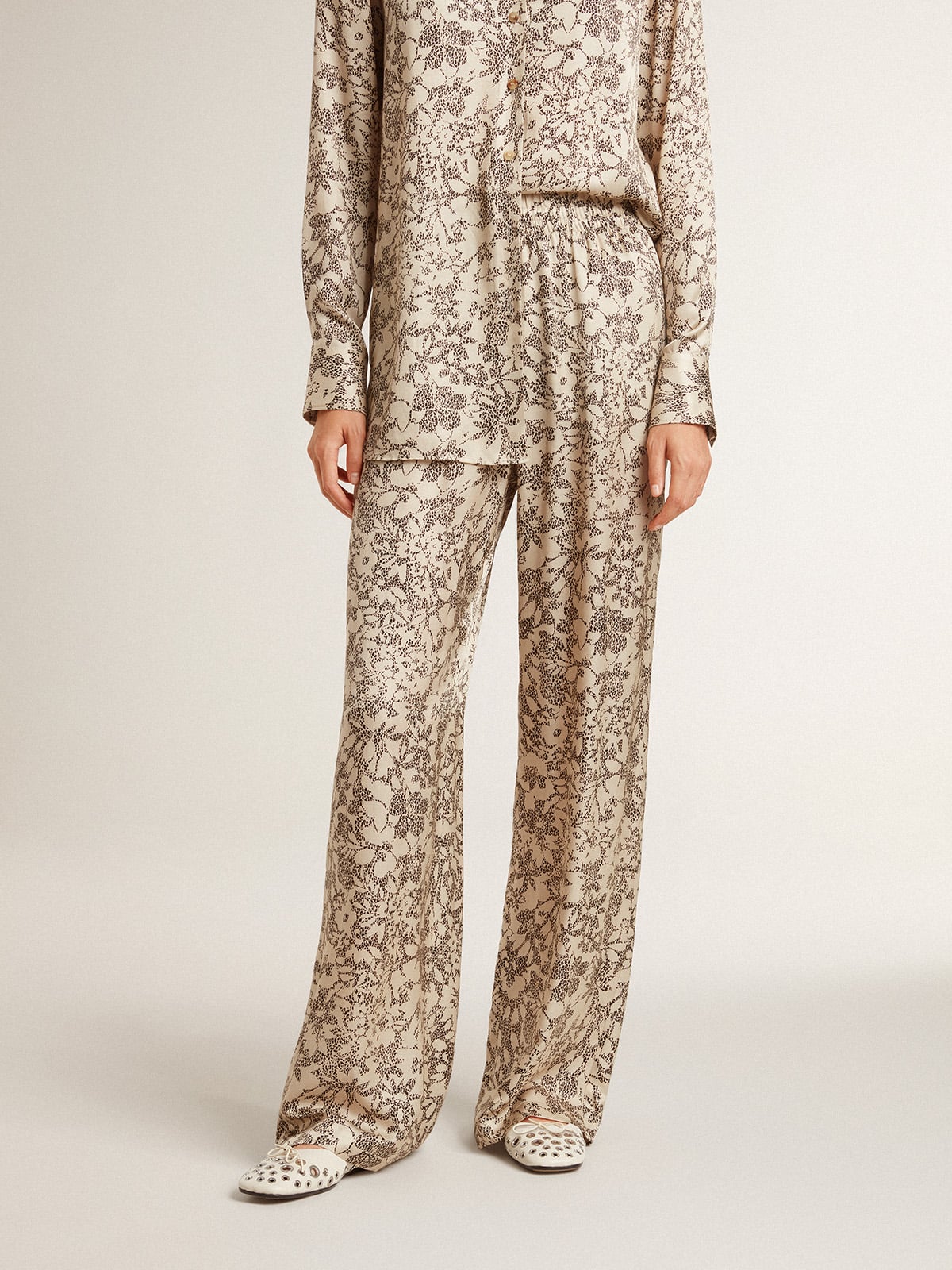 Women's joggers with floral print - Golden Goose Women