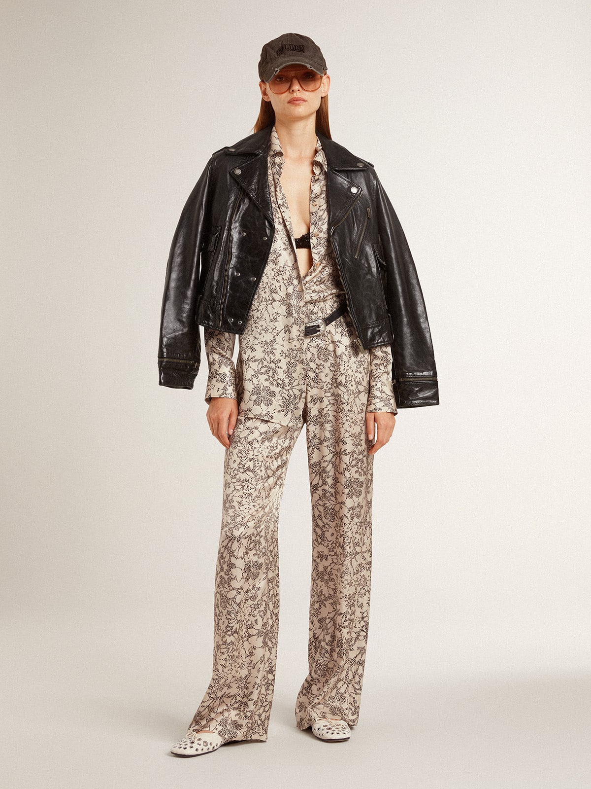 Women's joggers with floral print - Golden Goose Women
