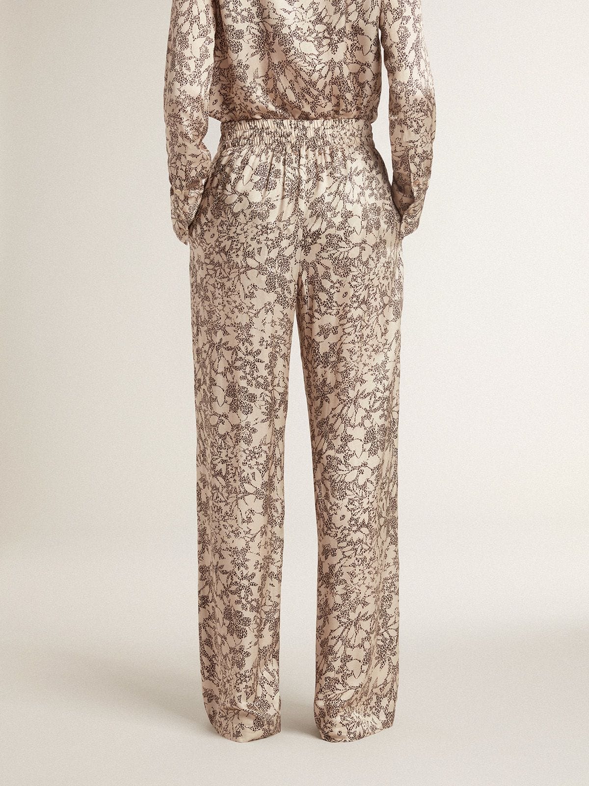 Women's joggers with floral print - Golden Goose Women