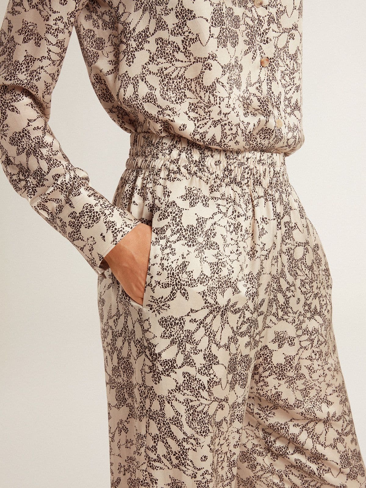 Women's joggers with floral print - Golden Goose Women