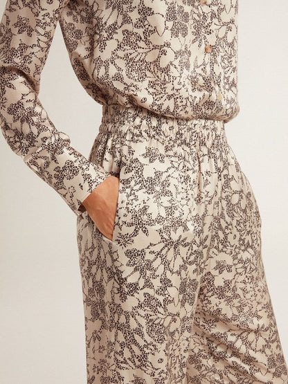 Women's joggers with floral print - Golden Goose Women