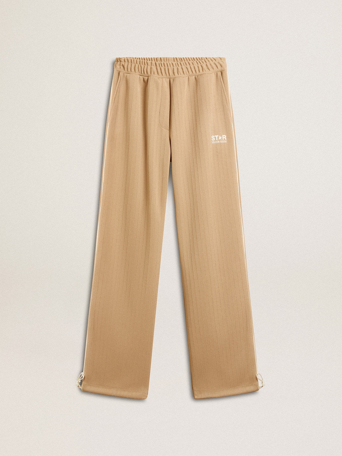 Women’s light beige joggers with white logo - Golden Goose Women