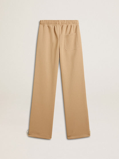 Women’s light beige joggers with white logo - Golden Goose Women
