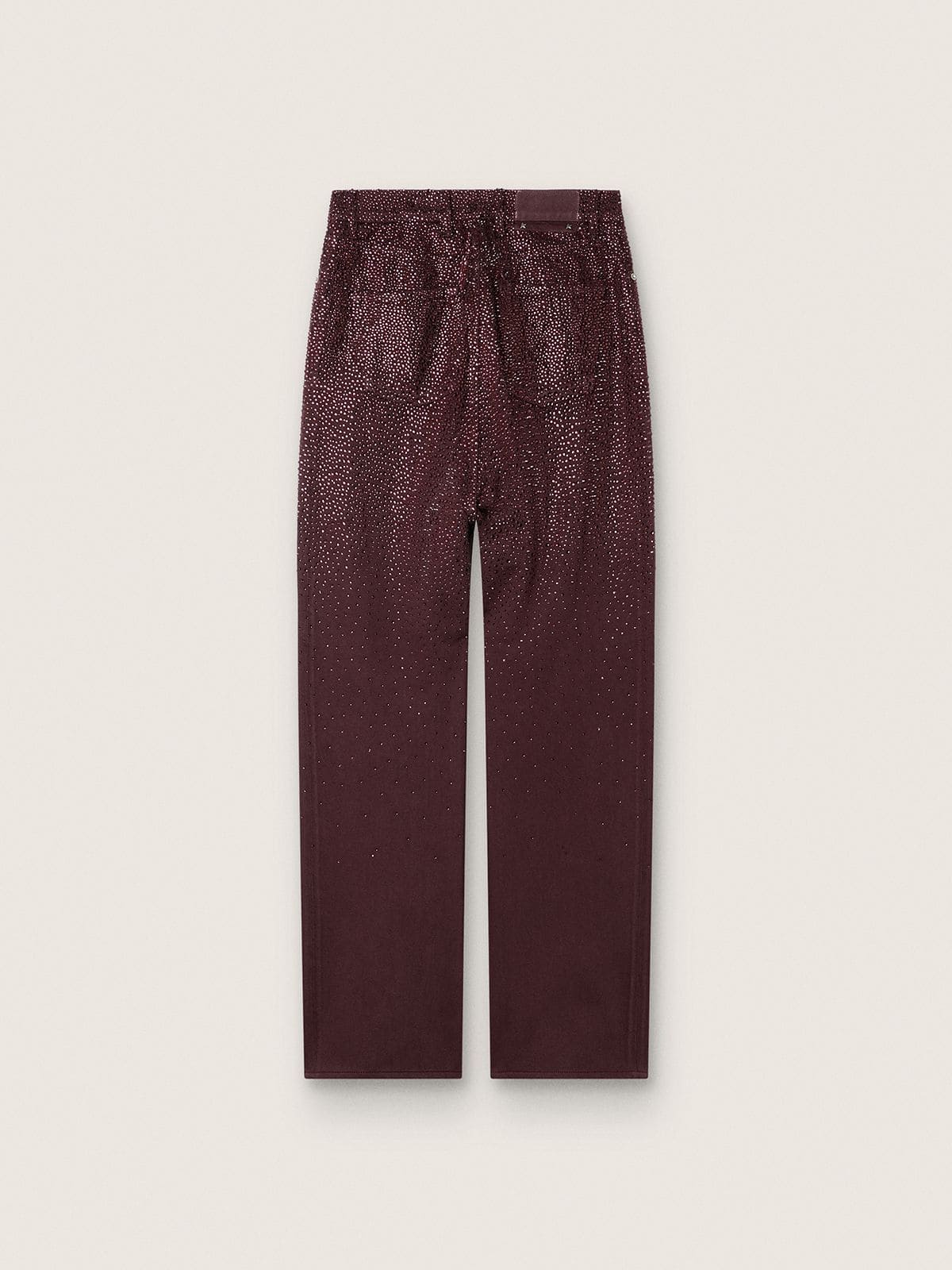 Women's jeans in burgundy denim with gradient crystals - Golden Goose Women