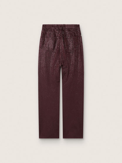 Women's jeans in burgundy denim with gradient crystals - Golden Goose Women
