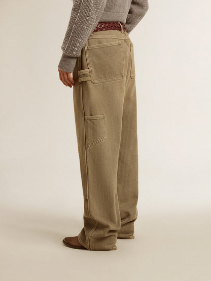 Women's distressed-effect cotton pants - Golden Goose Women