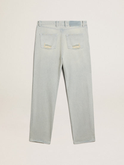 Women's bleached jeans with cabochon crystals - Golden Goose Women