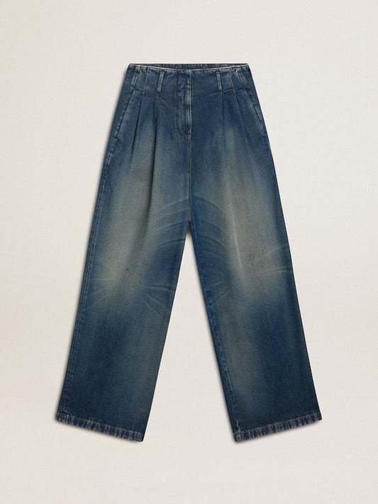 Women’s wide-leg medium wash CNY jeans - Golden Goose Women