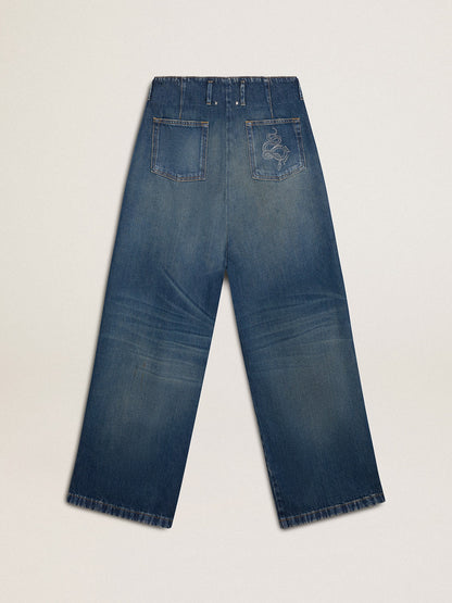 Women’s wide-leg medium wash CNY jeans - Golden Goose Women
