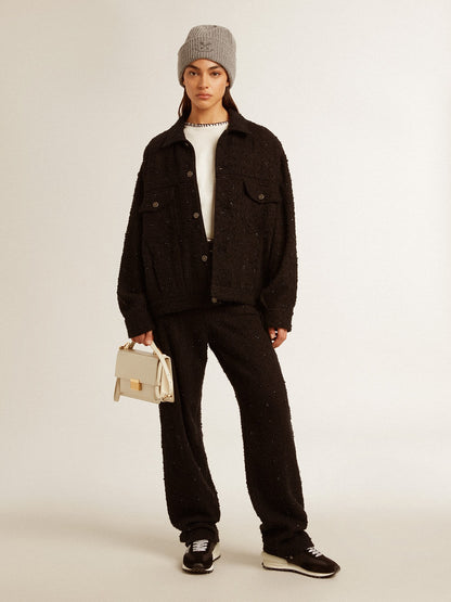 Women’s cotton denim pants with crystal and stone decoration - Golden Goose Women