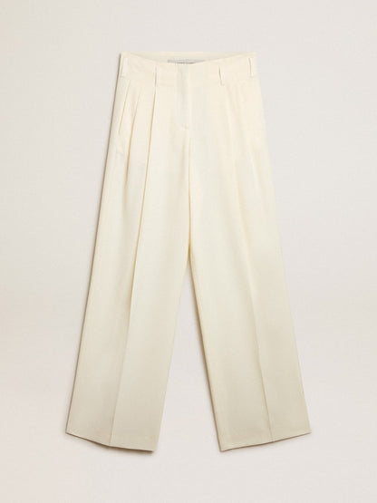 Women's joggers in aged white wool blend - Golden Goose Women