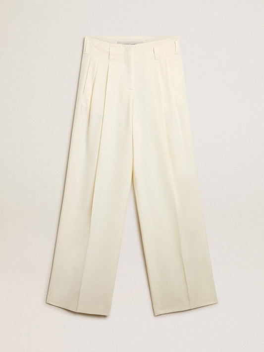 Women's joggers in aged white wool blend - Golden Goose Women