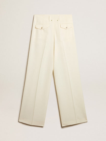 Women's joggers in aged white wool blend - Golden Goose Women