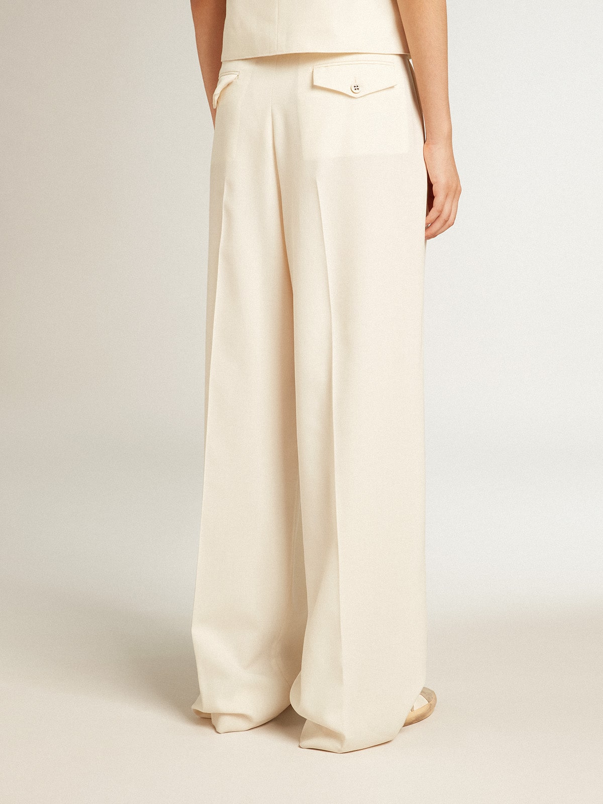 Women's joggers in aged white wool blend - Golden Goose Women