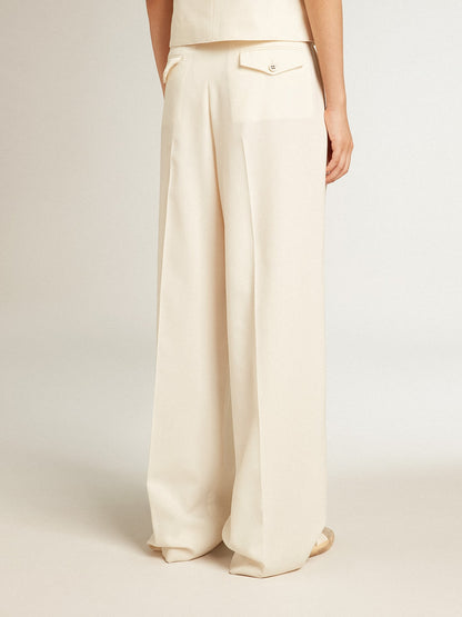 Women's joggers in aged white wool blend - Golden Goose Women