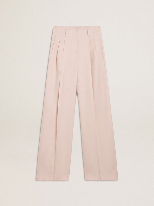 Women's pants in pink tailored wool fabric - Golden Goose Women