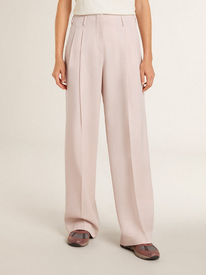 Women's pants in pink tailored wool fabric - Golden Goose Women