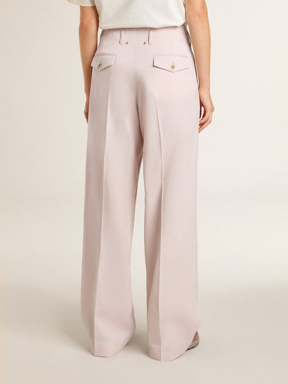 Women's pants in pink tailored wool fabric - Golden Goose Women