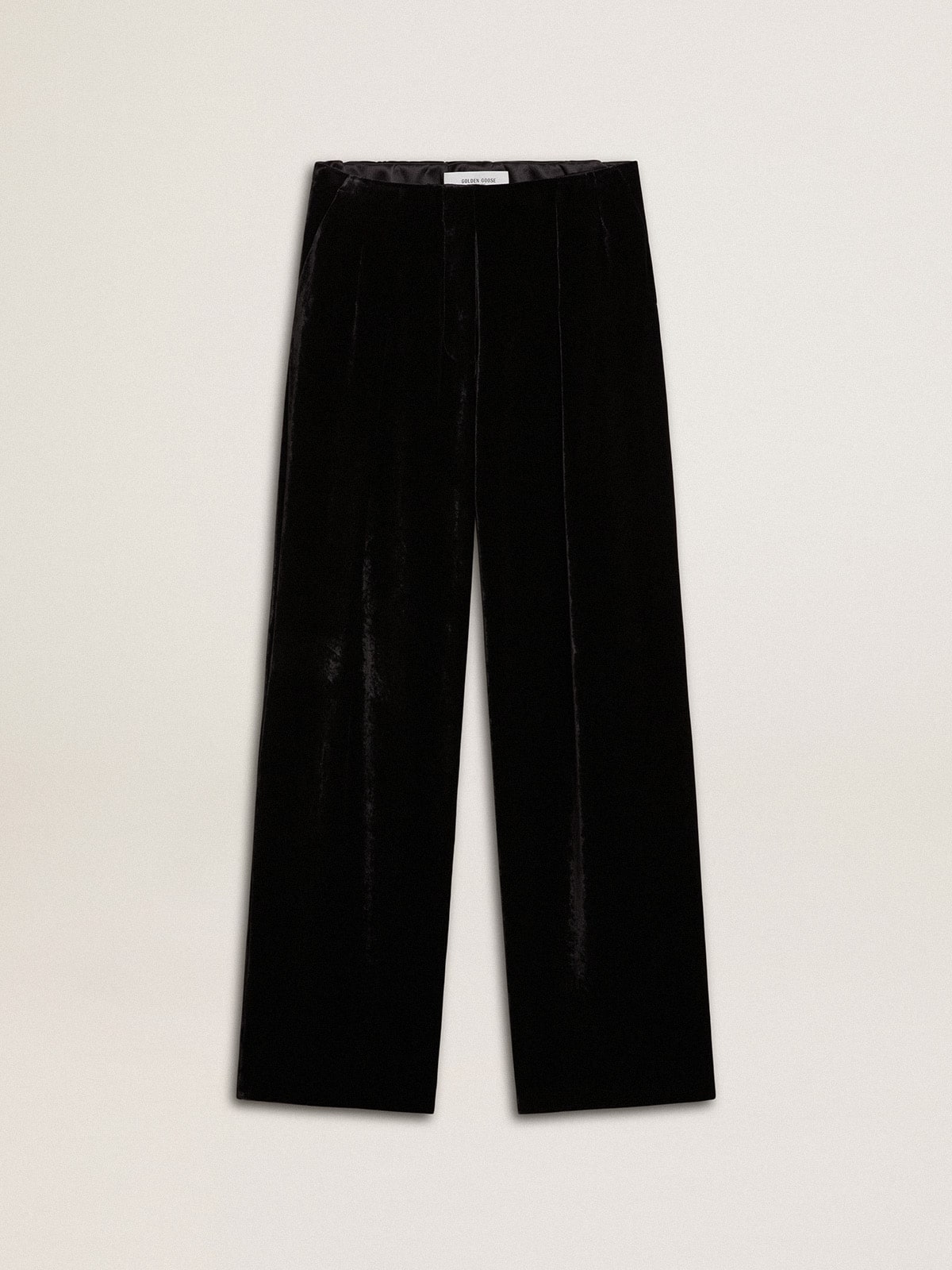Black velvet-effect pants - Golden Goose Women