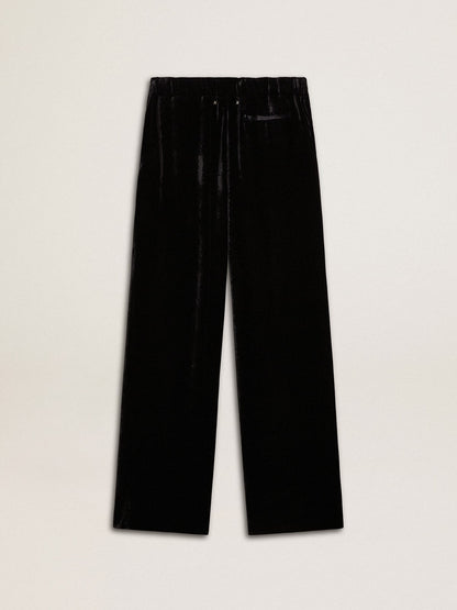 Black velvet-effect pants - Golden Goose Women