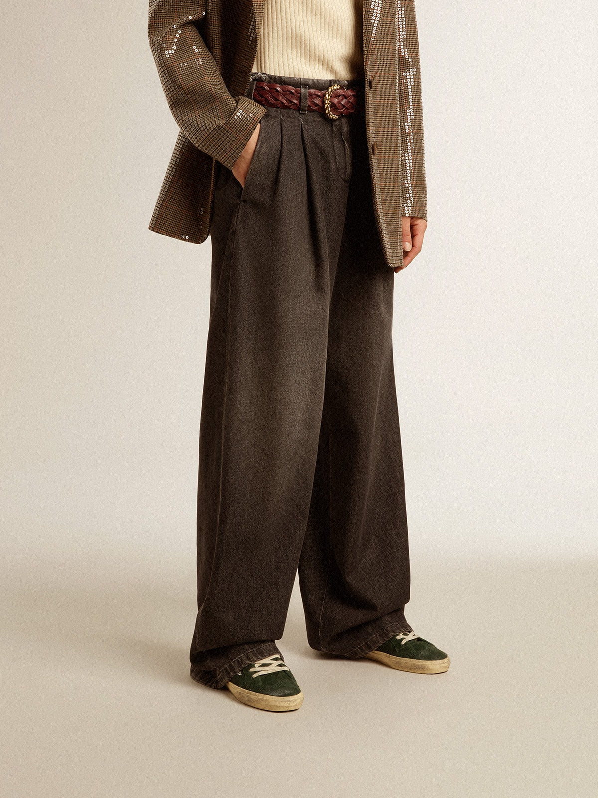 Women's medium-wash cotton pants - Golden Goose Women