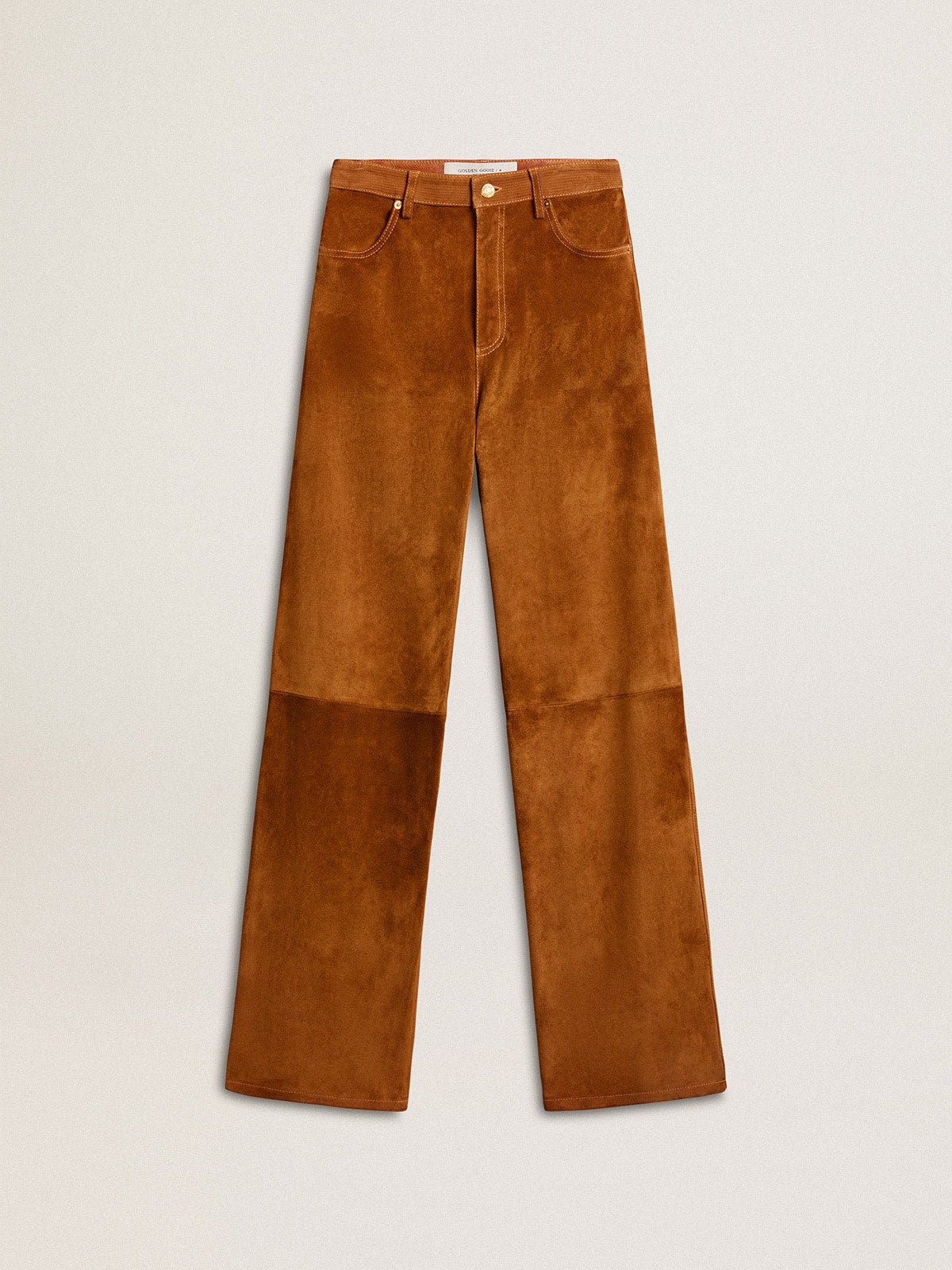 Women's tobacco-colored split leather pants - Golden Goose Women