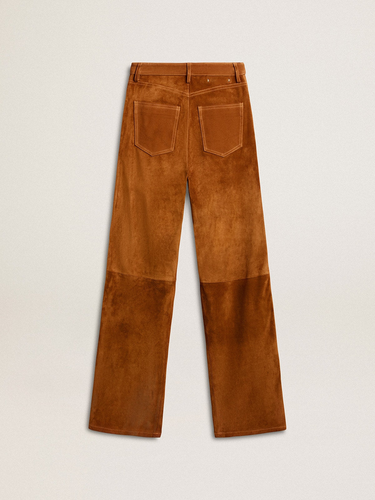 Women's tobacco-colored split leather pants - Golden Goose Women