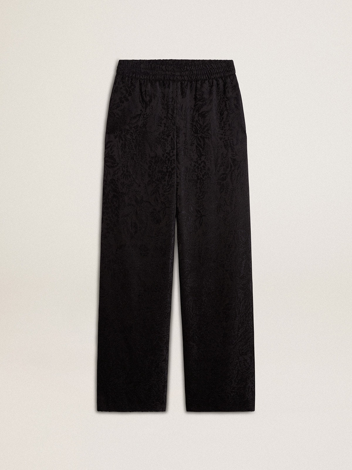 Women's black joggers with a tone-on-tone toile de jouy print - Golden Goose Women