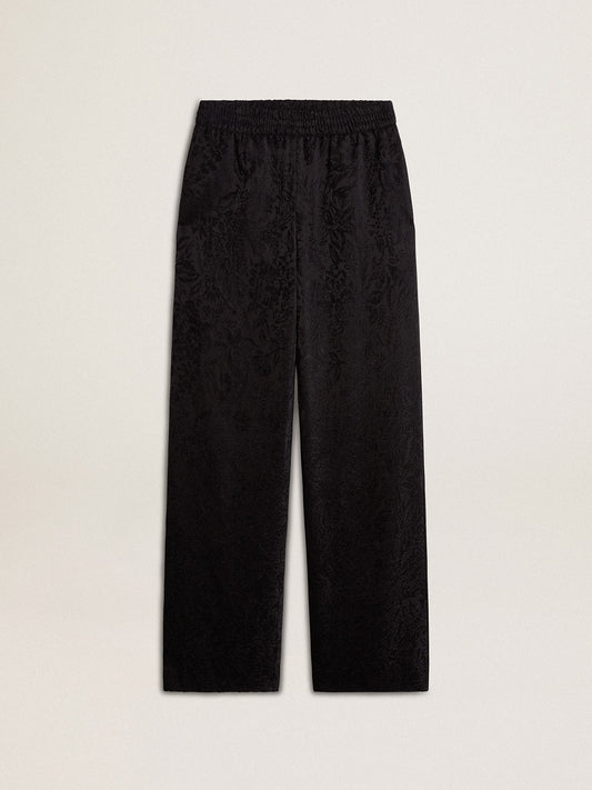 Women's black joggers with a tone-on-tone toile de jouy print - Golden Goose Women