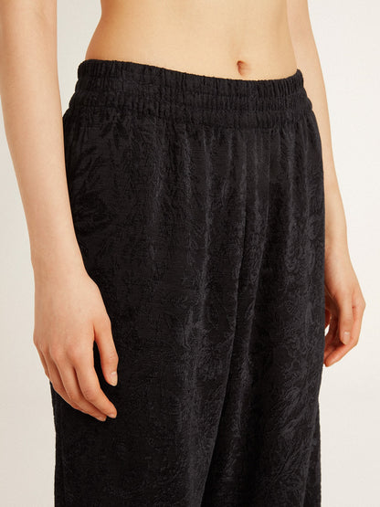 Women's black joggers with a tone-on-tone toile de jouy print - Golden Goose Women
