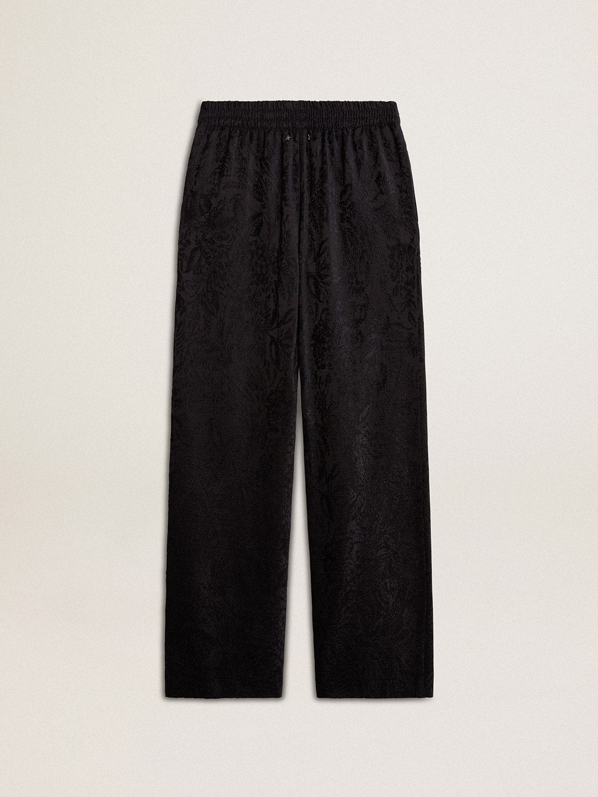 Women's black joggers with a tone-on-tone toile de jouy print - Golden Goose Women
