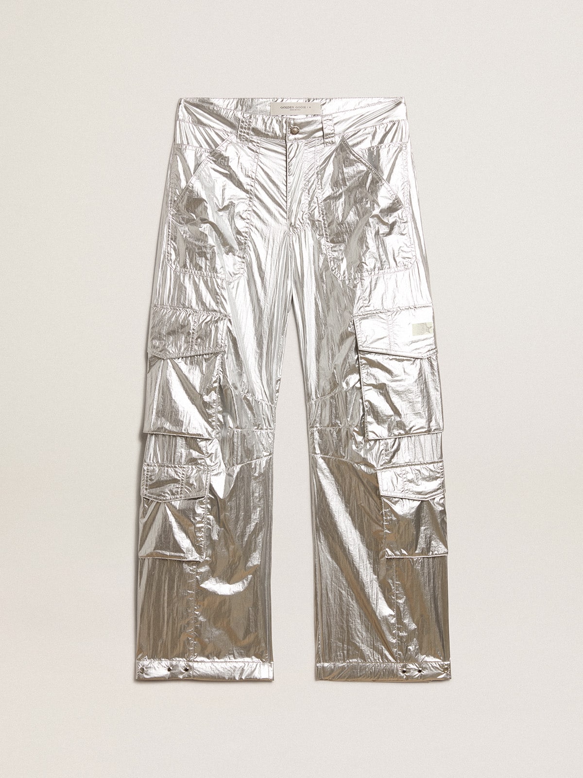 Women’s cargo pants in silver technical fabric - Golden Goose Women