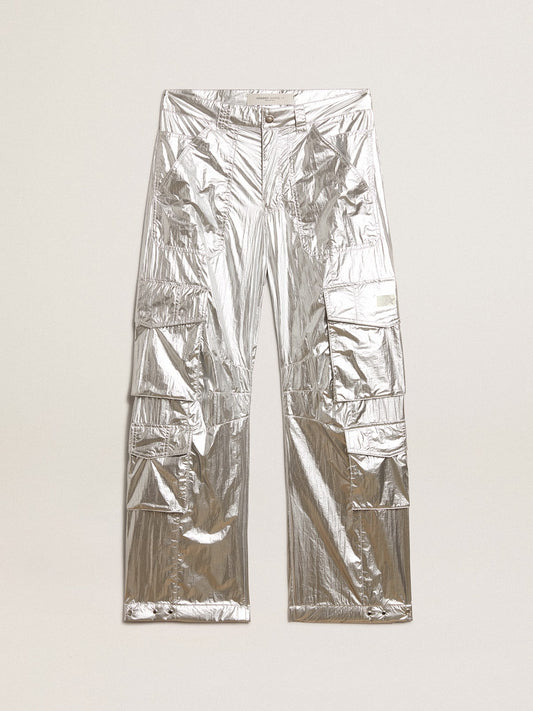Women’s cargo pants in silver technical fabric - Golden Goose Women