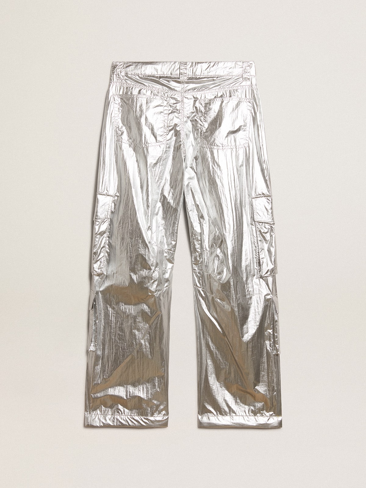 Women’s cargo pants in silver technical fabric - Golden Goose Women