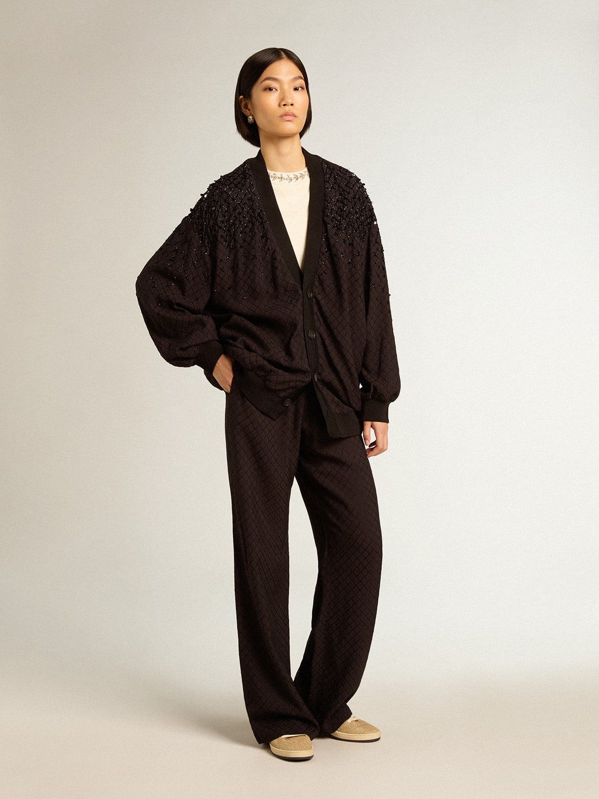 Women’s black viscose joggers - Golden Goose Women