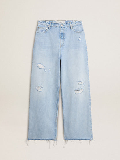 Women’s pants in lived-in effect denim - Golden Goose Women