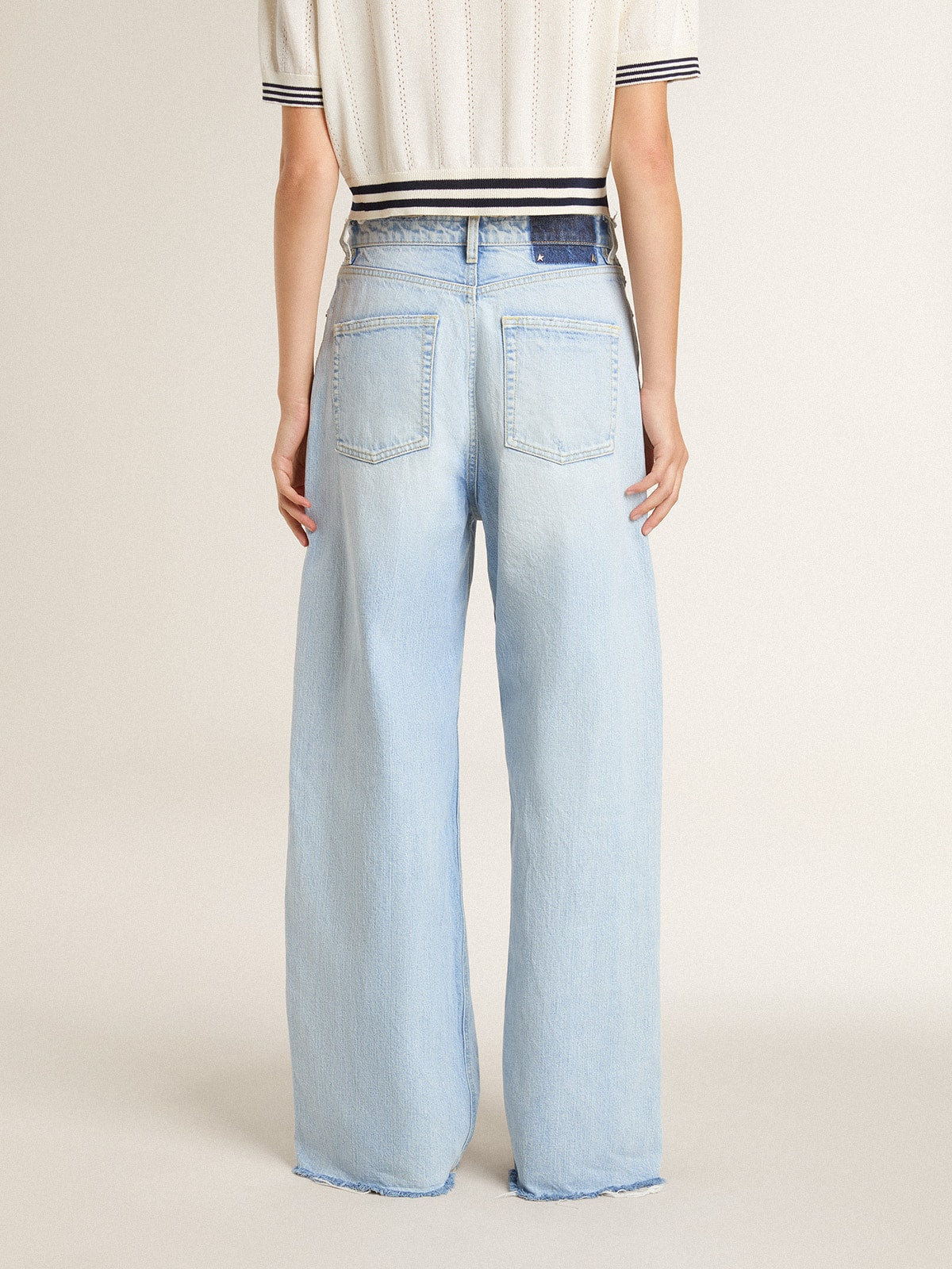 Women’s pants in lived-in effect denim - Golden Goose Women