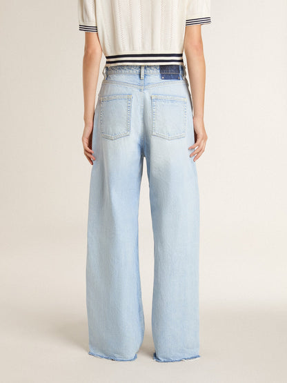 Women’s pants in lived-in effect denim - Golden Goose Women