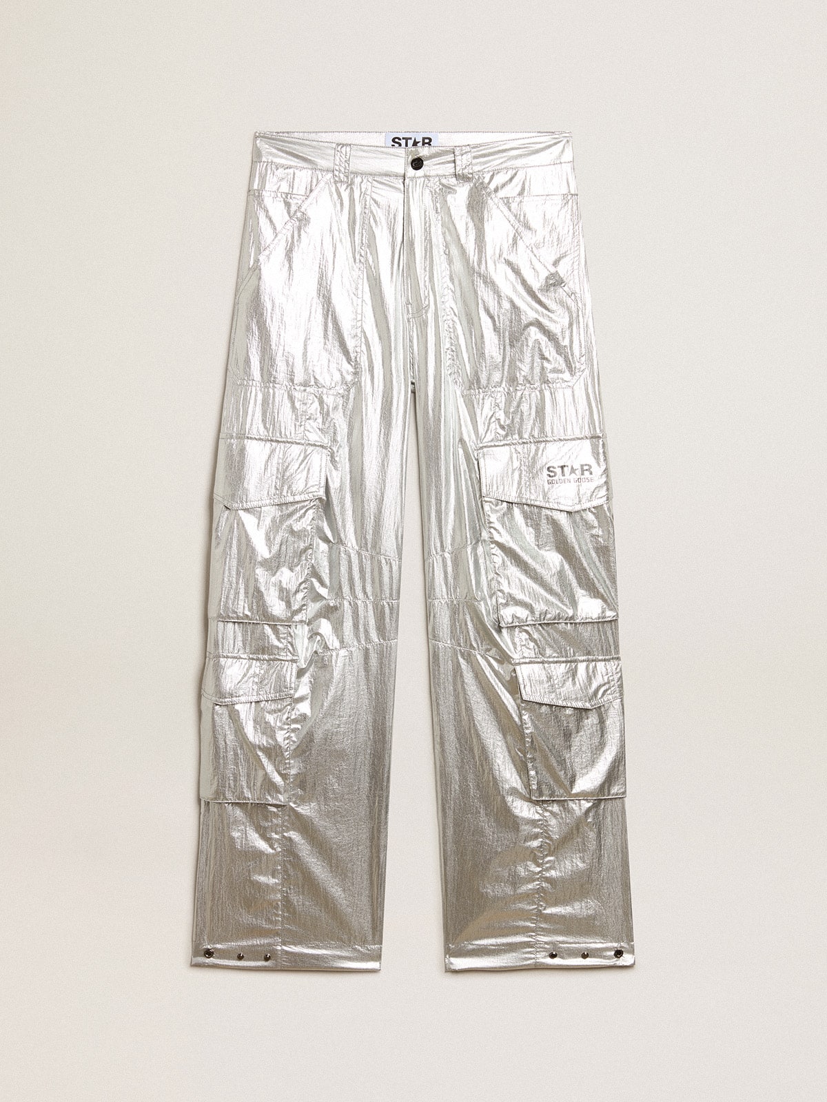 Cargo pants in silver technical fabric - Golden Goose Women