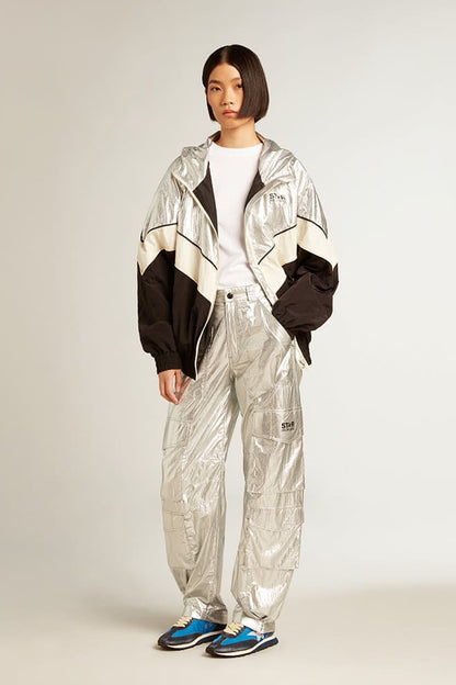 Cargo pants in silver technical fabric - Golden Goose Women