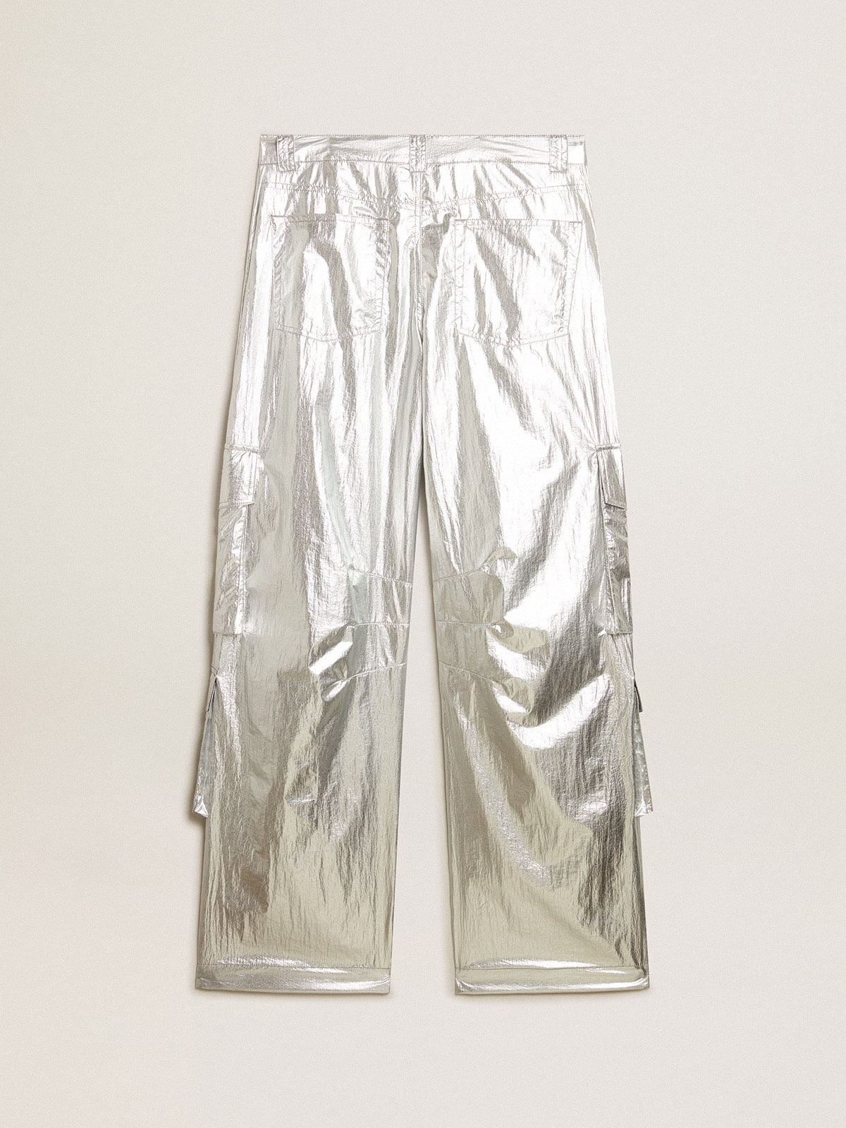 Cargo pants in silver technical fabric - Golden Goose Women