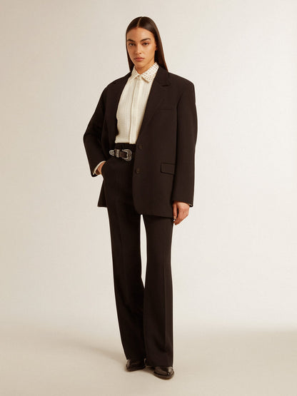 Women’s soft black pants in wool blend - Golden Goose Women