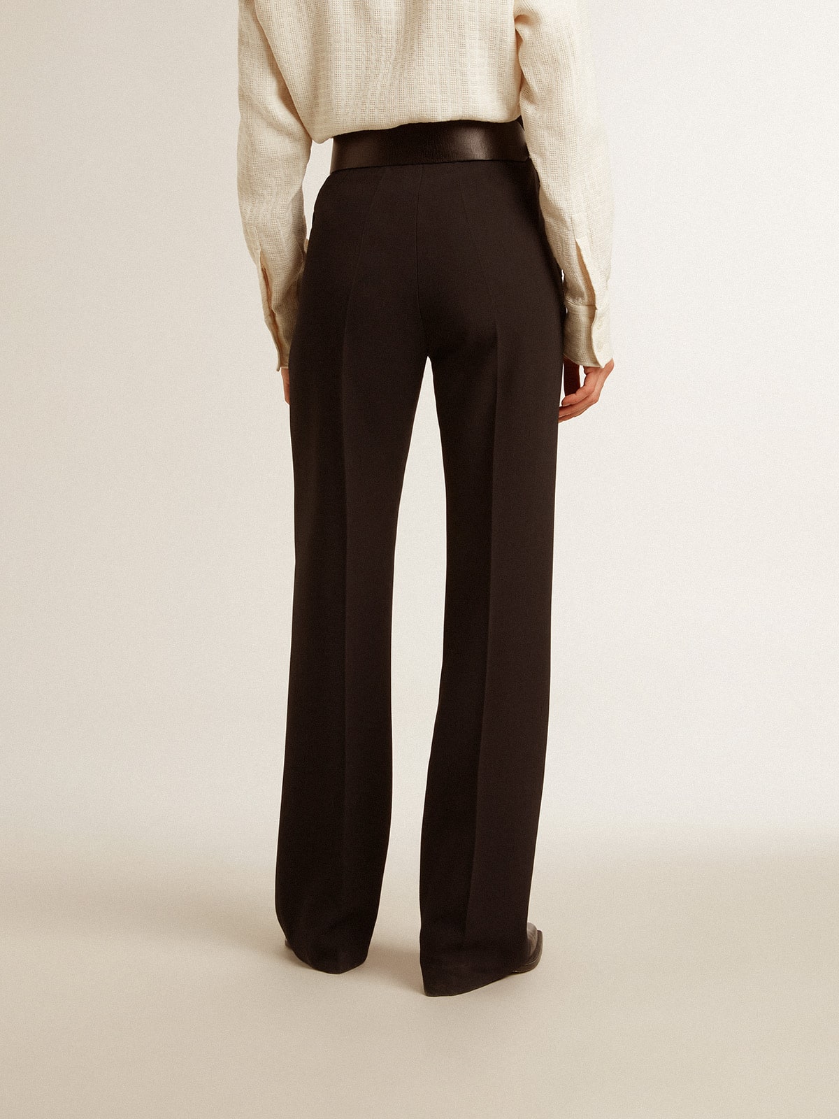 Women’s soft black pants in wool blend - Golden Goose Women