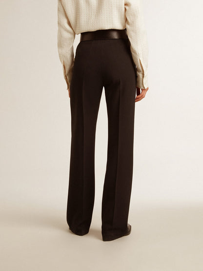 Women’s soft black pants in wool blend - Golden Goose Women