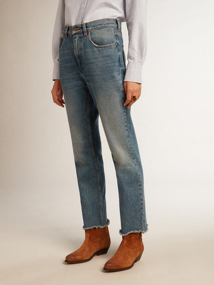 Women's cropped flared jeans with medium wash - Golden Goose Women
