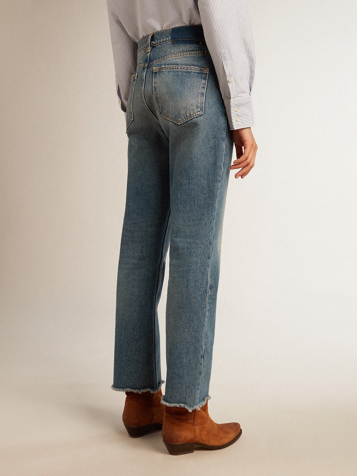 Women's cropped flared jeans with medium wash - Golden Goose Women